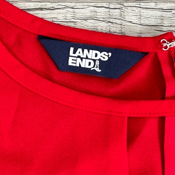 Lands End Flowing Red Blouse Sz 26W - Picture 3 of 9